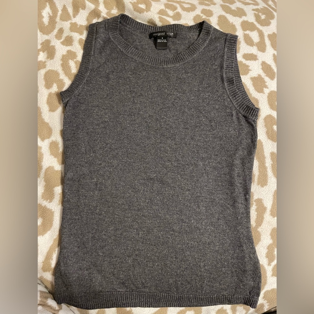 august silk Charcoal Gray Sleeveless Knit Tank Top